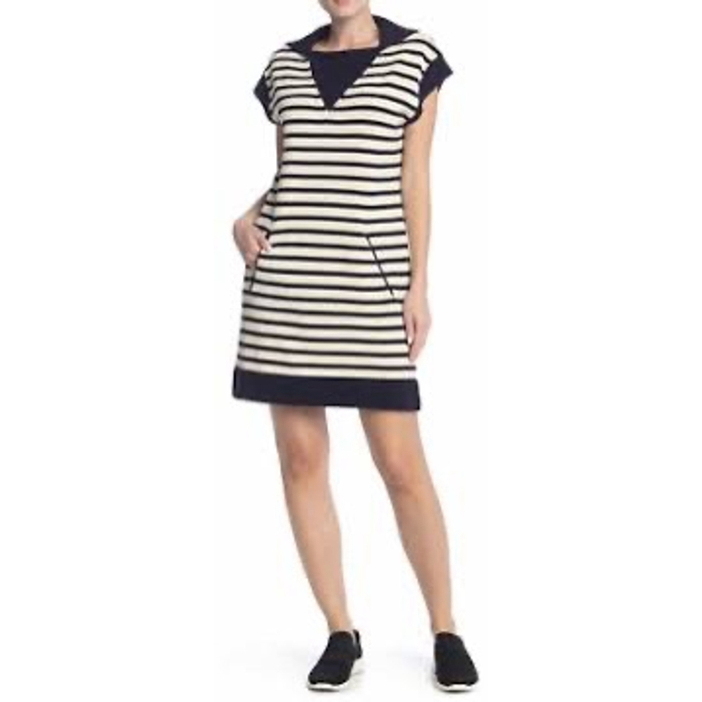Current/Elliott Elsie Striped Dress Navy & Ivory MSRP: $178